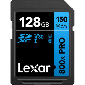 Memoria Lexar SD 128GB 800x PRO SDXC-UHS-I V30 150mbs