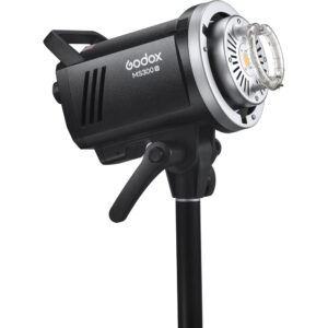 Flash de estudio Godox MS300-V con luz LED de modelado, montura Bowens y pantalla LCD.