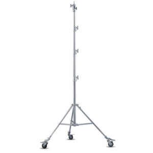 c-stand Godox SA5045 de acero con ruedas, altura máxima de 450 cm y capacidad de carga de 40 kg, ideal para luces y grip pesado.
