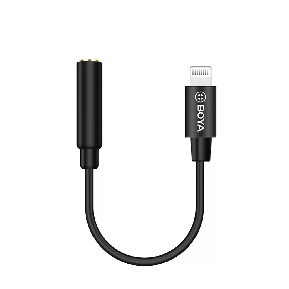 Boya BY-K8 Mini Cable Adaptador 3.5mm TRS Hembra a Lightning Macho