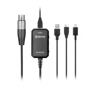Boya BY-BCA70 Adaptador de Audio con Phantom Power XLR a Lightning, Usb y Usb-c de 6 Metros