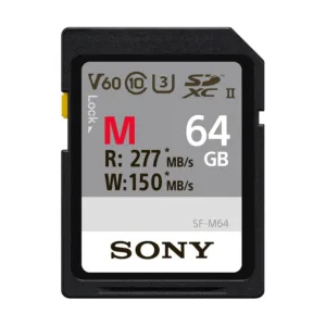 Tarjeta de memoria Sony SF-M64 SDXC UHS-II 64GB clase V60 para video 4K